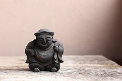 Antike Holzskulptur eines japanischen Gottes / Buddha-Statuen aus der Edo-Meiji-Periode