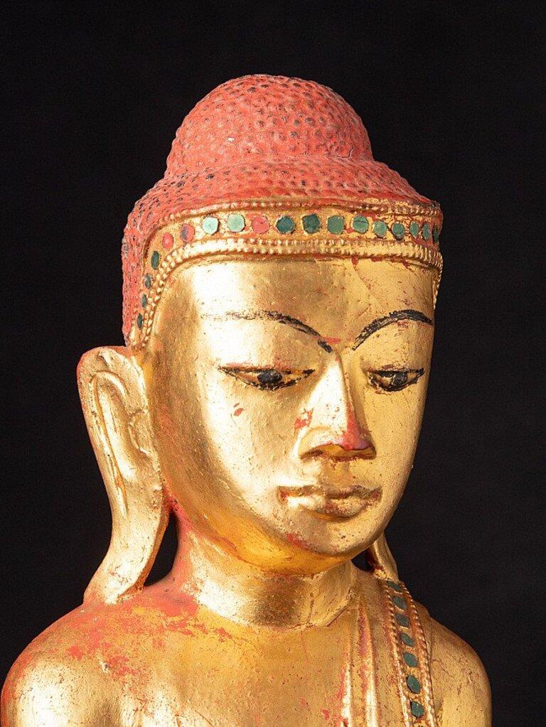 Antique Wooden Shan Buddha Statue from Burma For Sale 5
