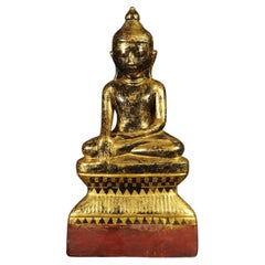 Antique Wooden Shan Buddha Statue from Burma