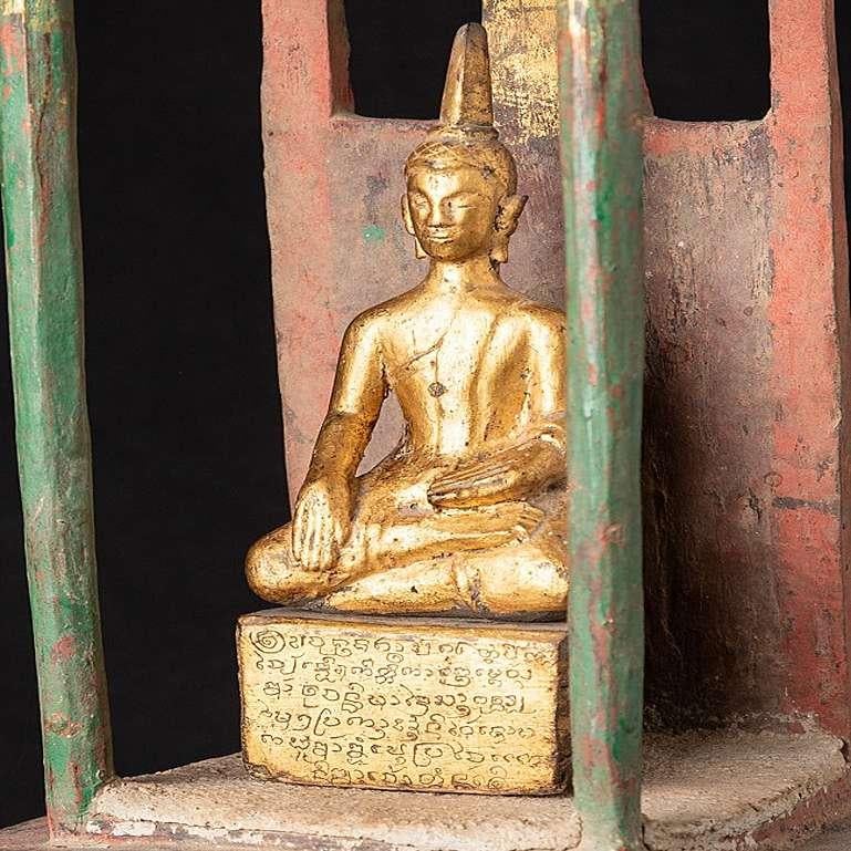Antique Wooden Shine with Buddha Statue from Laos from Laos 7