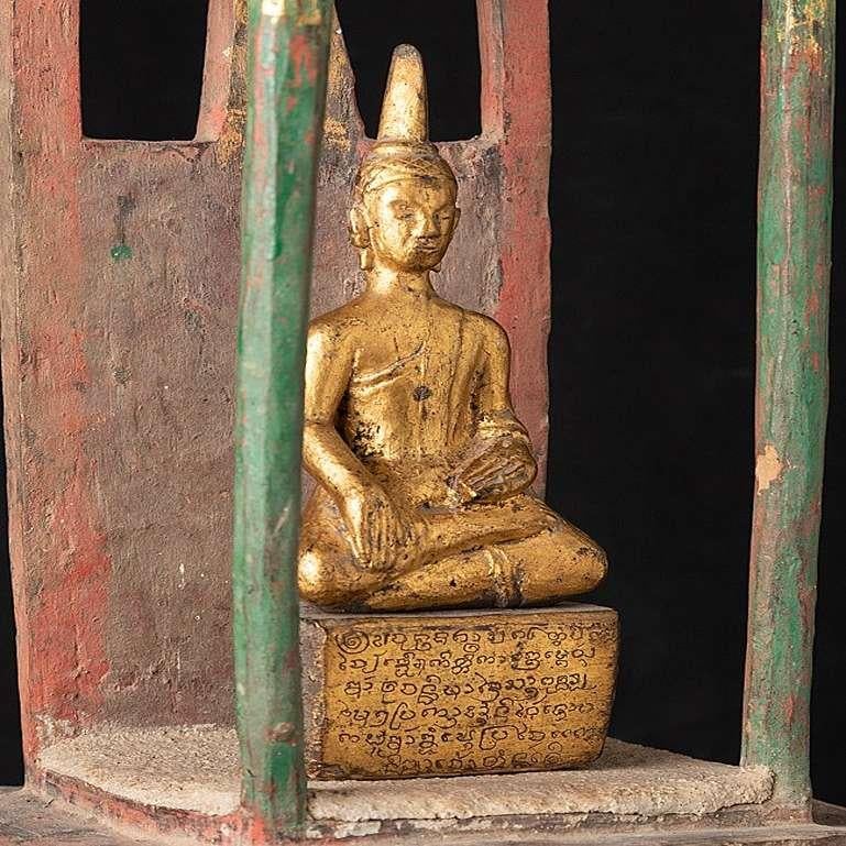 Antique Wooden Shine with Buddha Statue from Laos from Laos 3