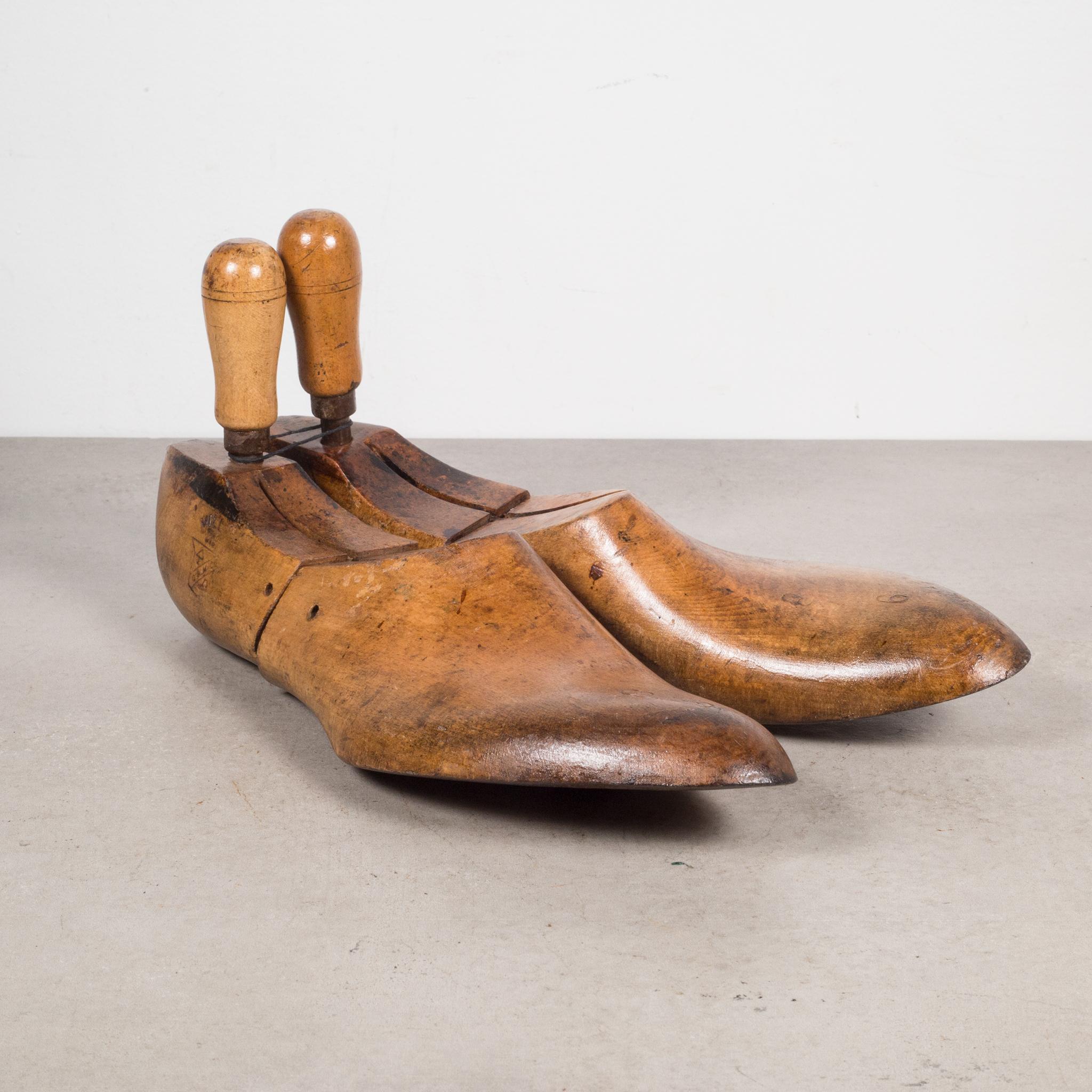 About

Original pairs of cobbler's wooden shoe forms with handles. They have retained their original finish and have the appropriate wear.

Creator Unknown.
Date of manufacture c.1920
Materials and techniques maple or beech.
Condition good.