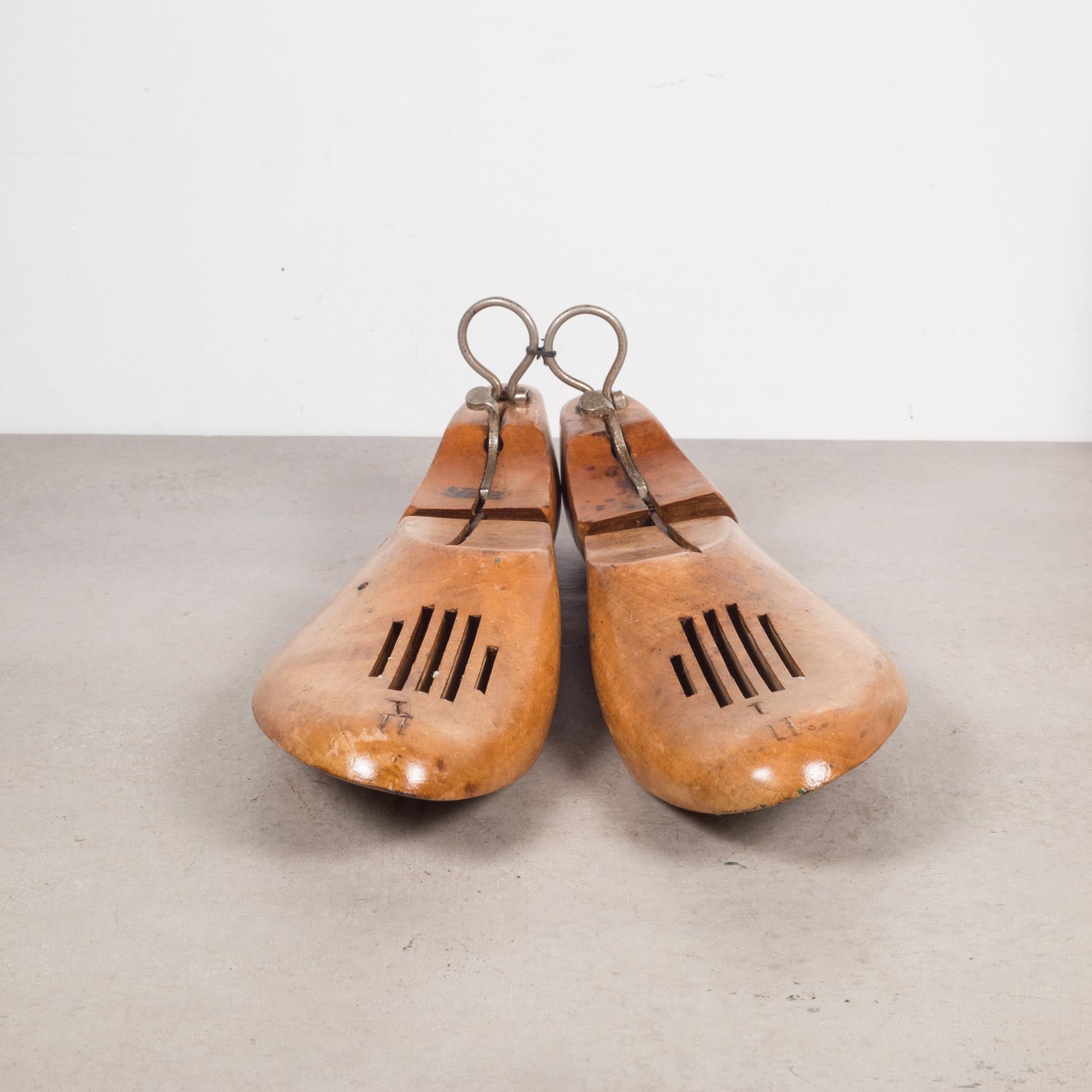 Industrial Antique Wooden Shoe Forms with Handles, c.1920 For Sale