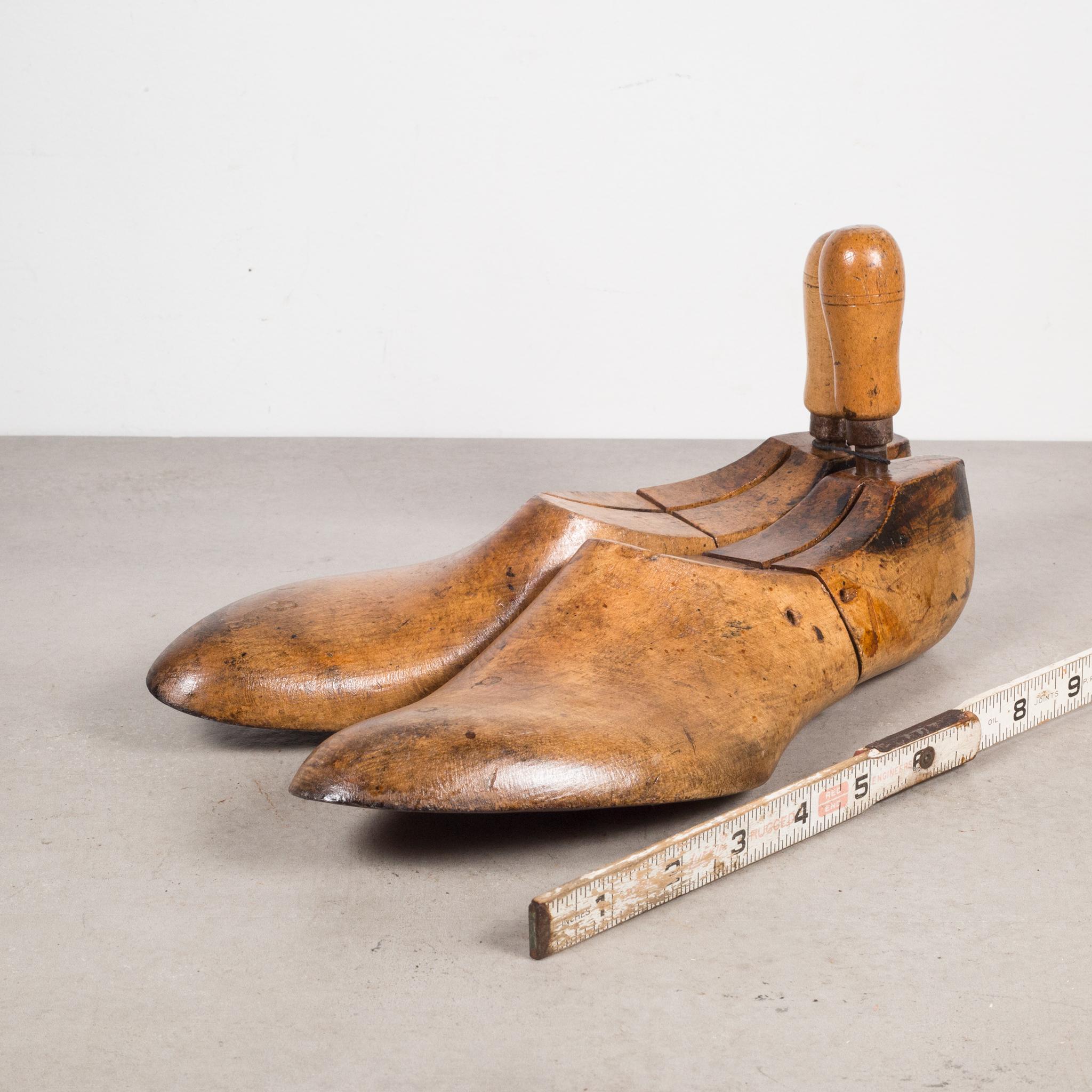 Industrial Antique Wooden Shoe Forms with Handles c.1920