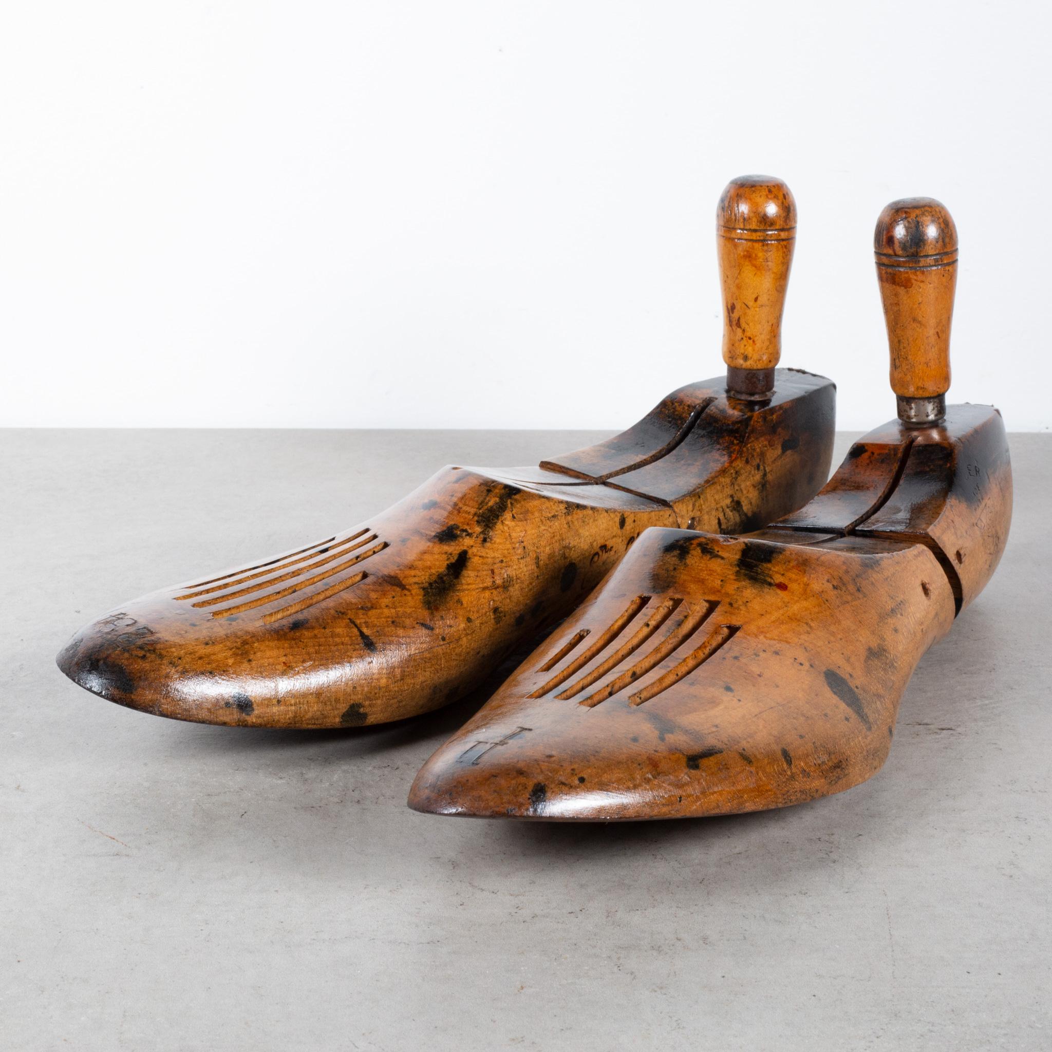Antique Wooden Shoe Last C.1920-9 Pairs Available In Good Condition In San Francisco, CA