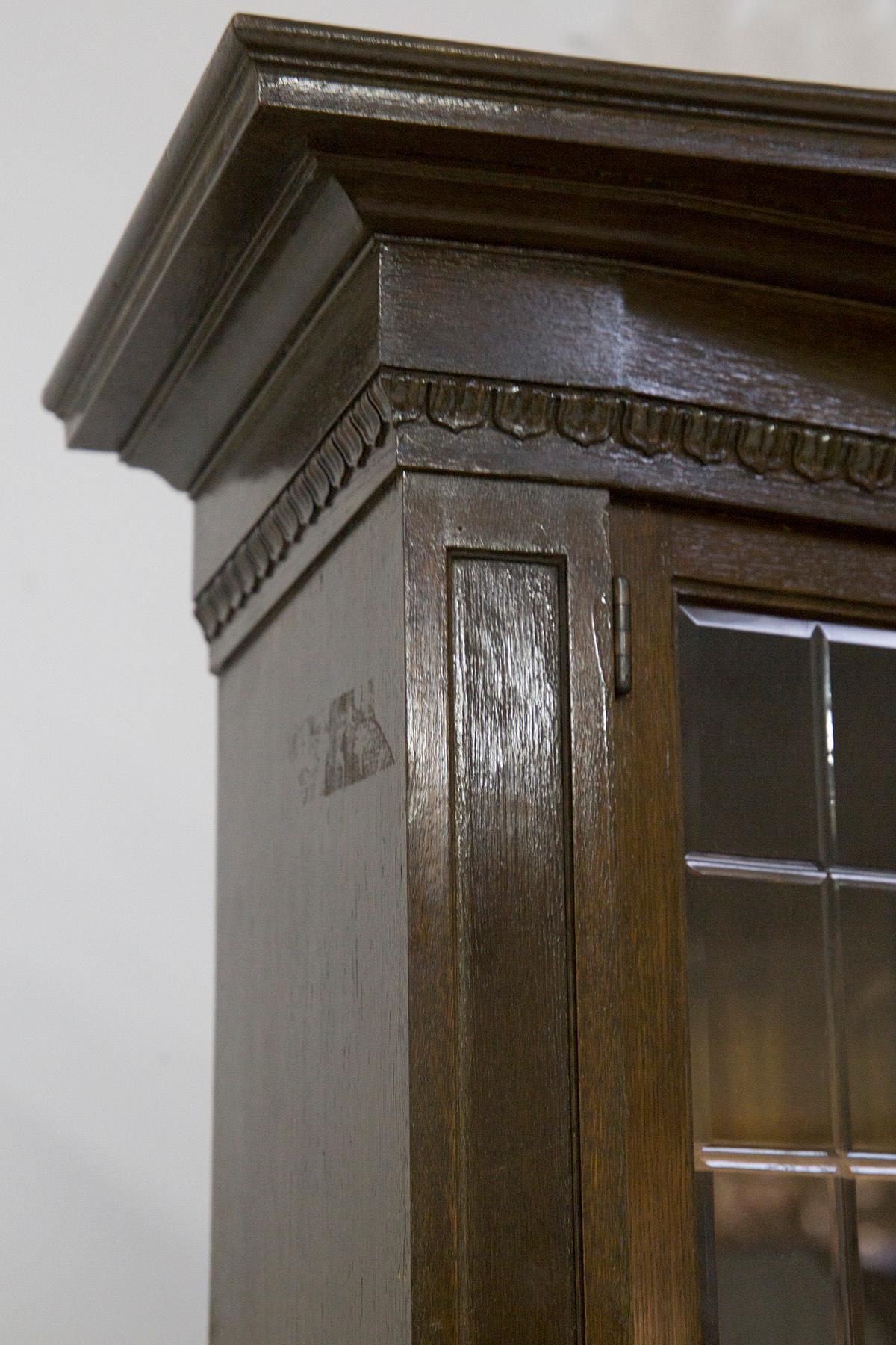 Early 19th Century Antique Wooden Small Sideboard in Marble and Brass For Sale