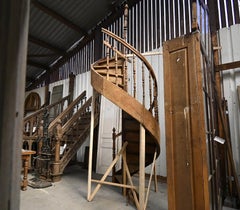 Antique Wooden Spiral Staircase, 19th Century