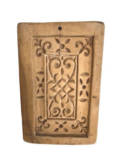 Antique Wooden Springerle Mold Hand-Carved, German Folk Art, 1870s