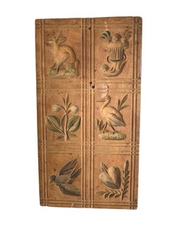 Antique Wooden Springerle Mold Hand-Carved, German Folk Art, 1910s