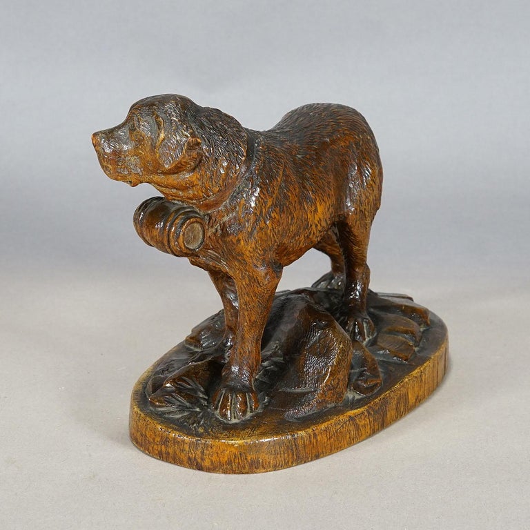 Figurine de chien en bois sculpté - GAZECHIMP - Mini statue blanche