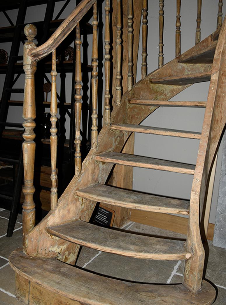 Belgian Antique Wooden Staircase, 19th Century