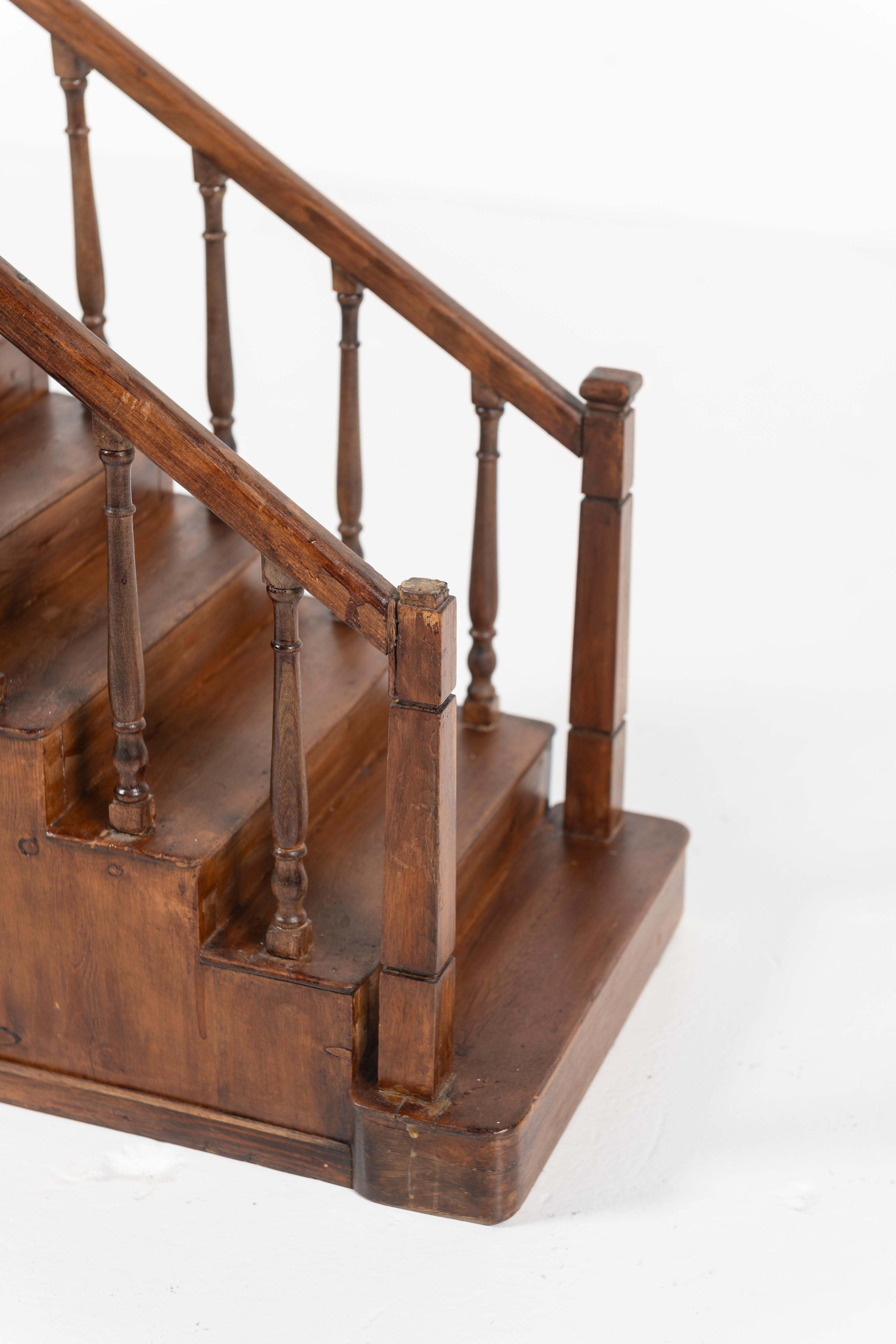 Edwardian Antique Wooden Staircase Model, England, 1920s