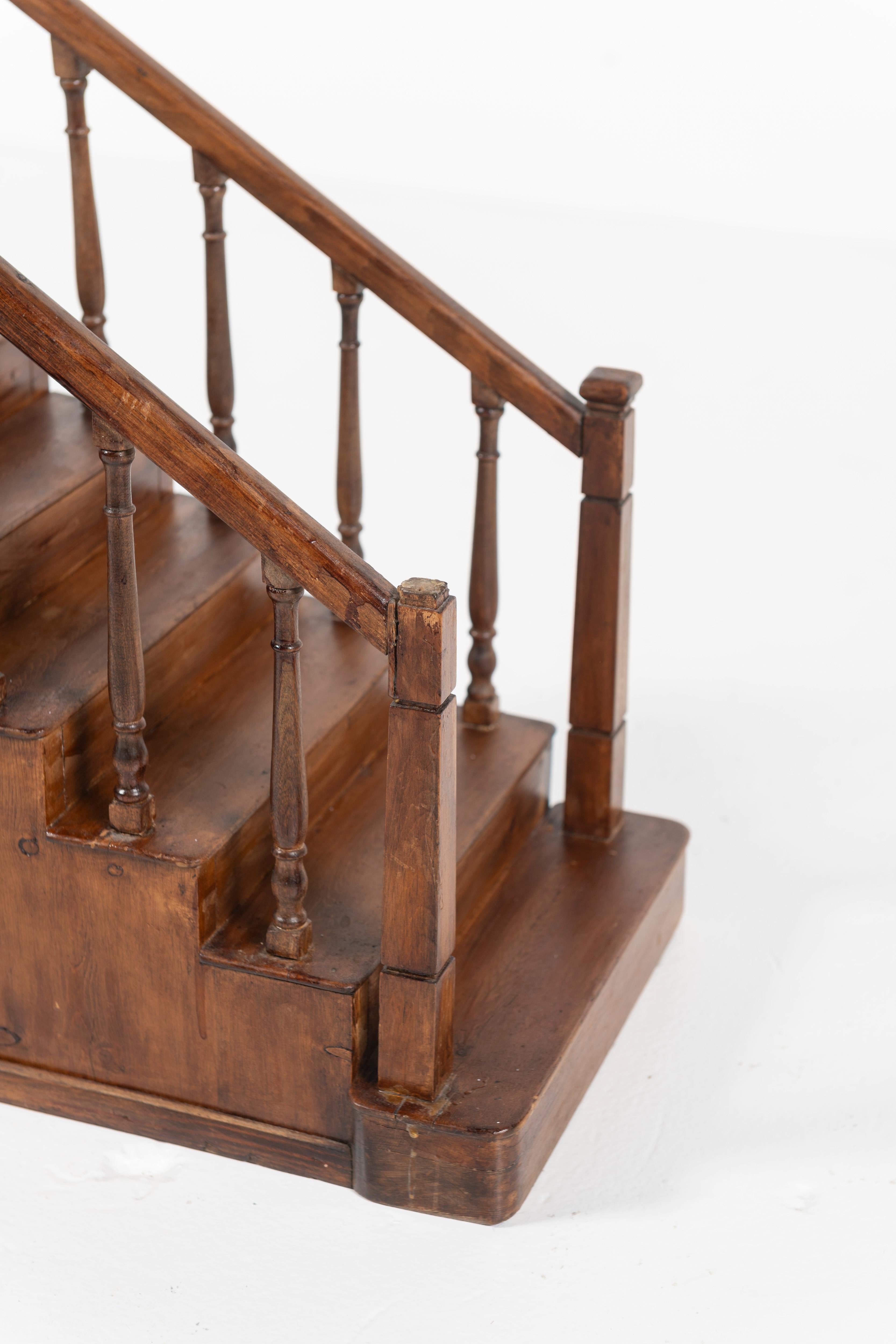 Edwardian Antique Wooden Staircase Model, England, 1920s For Sale