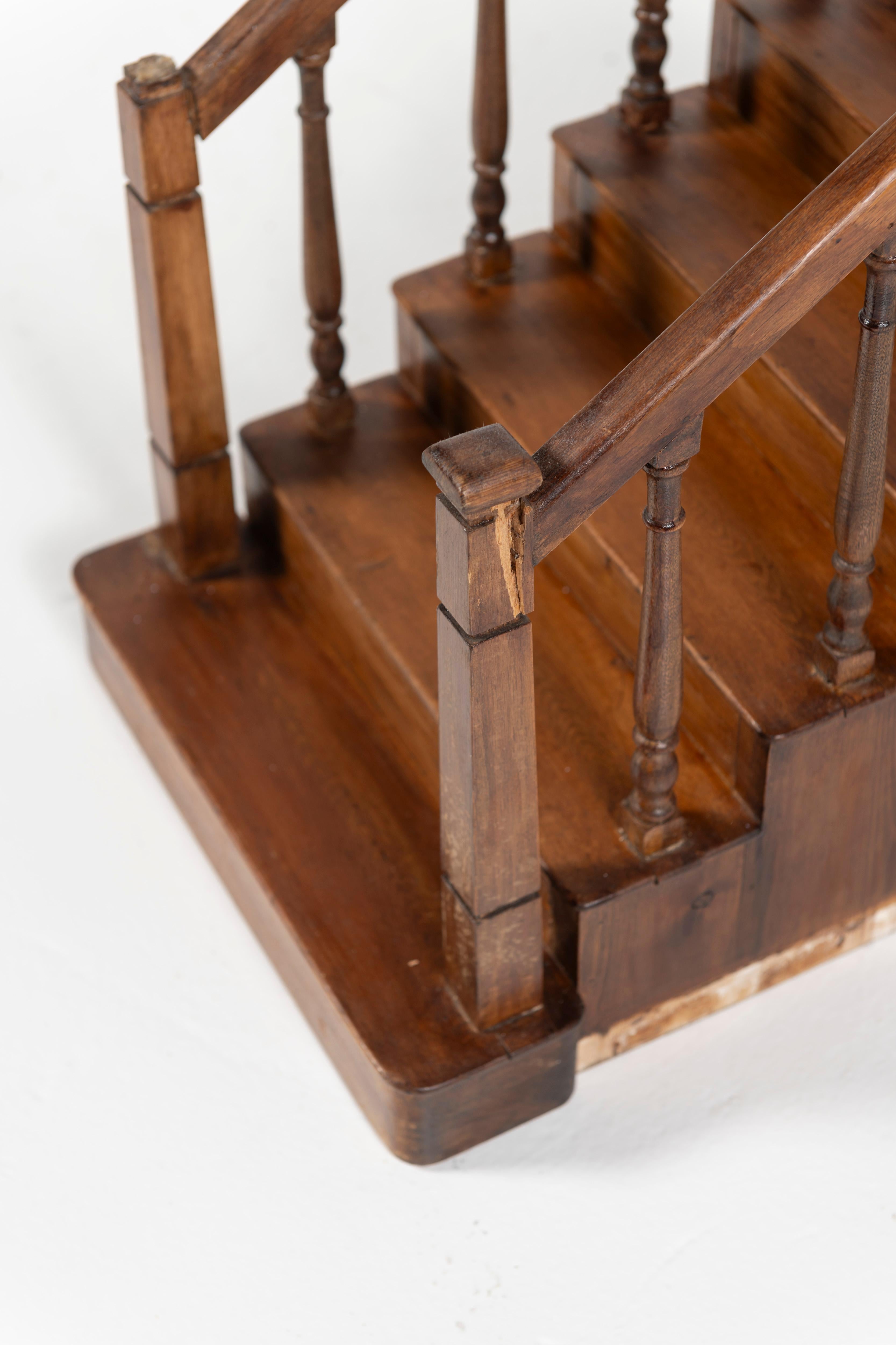 Antique Wooden Staircase Model, England, 1920s In Fair Condition In San Francisco, CA