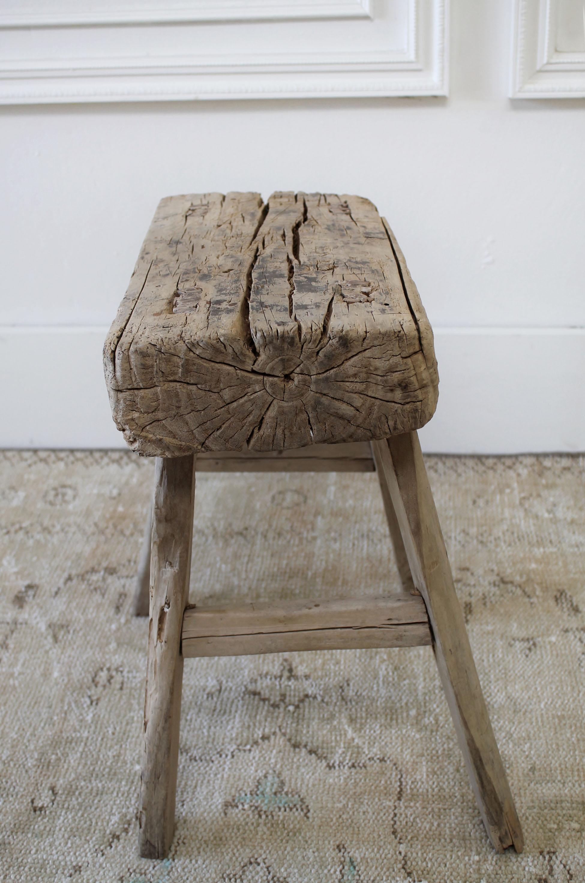 old wooden stools