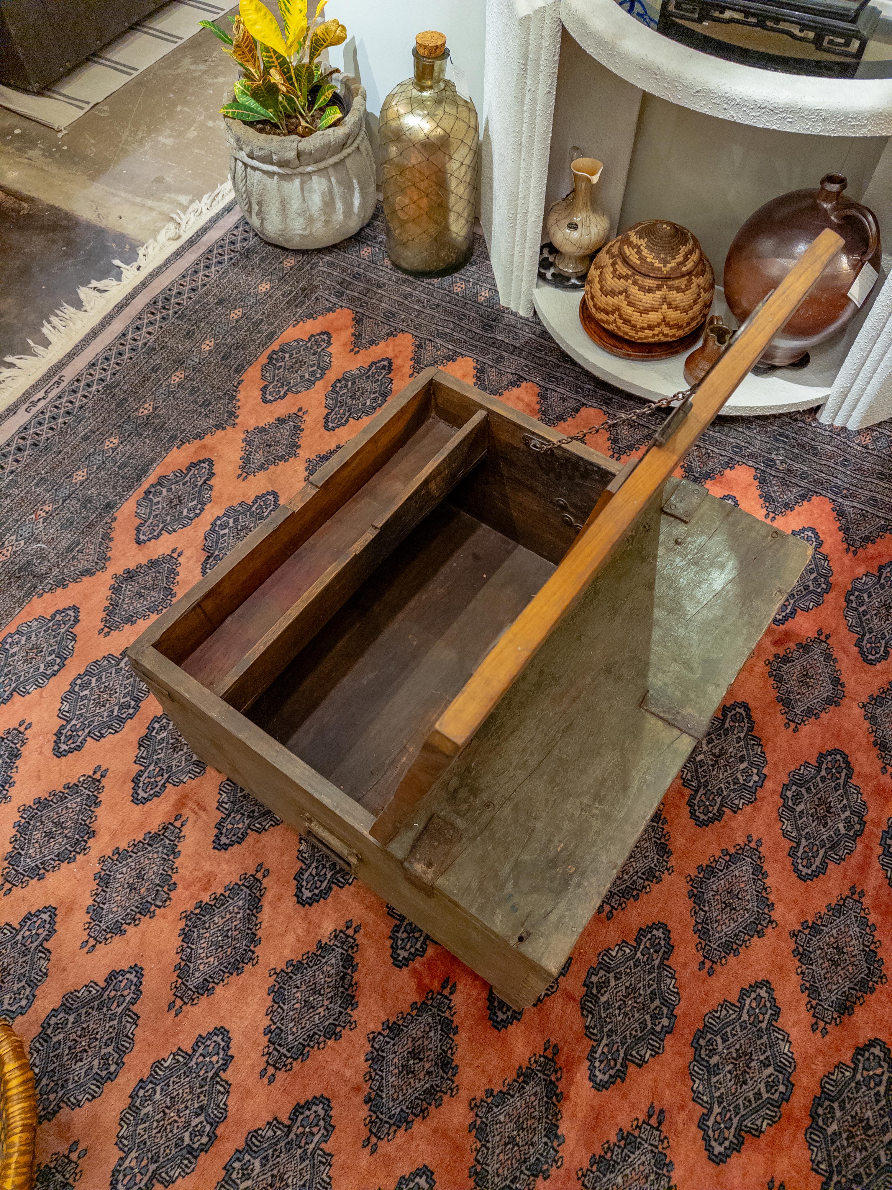Antique Wooden Storage Trunk For Sale 7