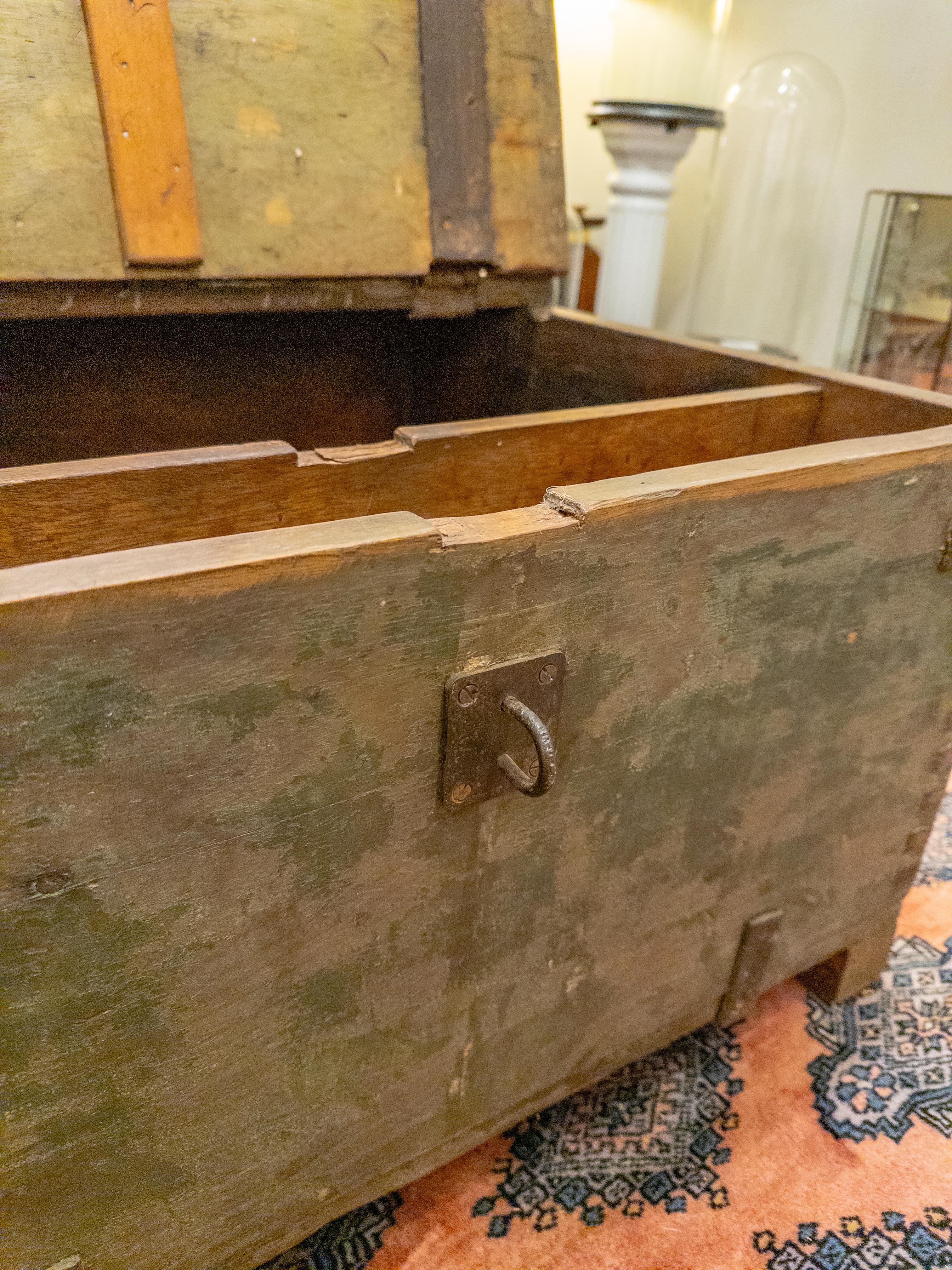 Antique Wooden Storage Trunk For Sale 8