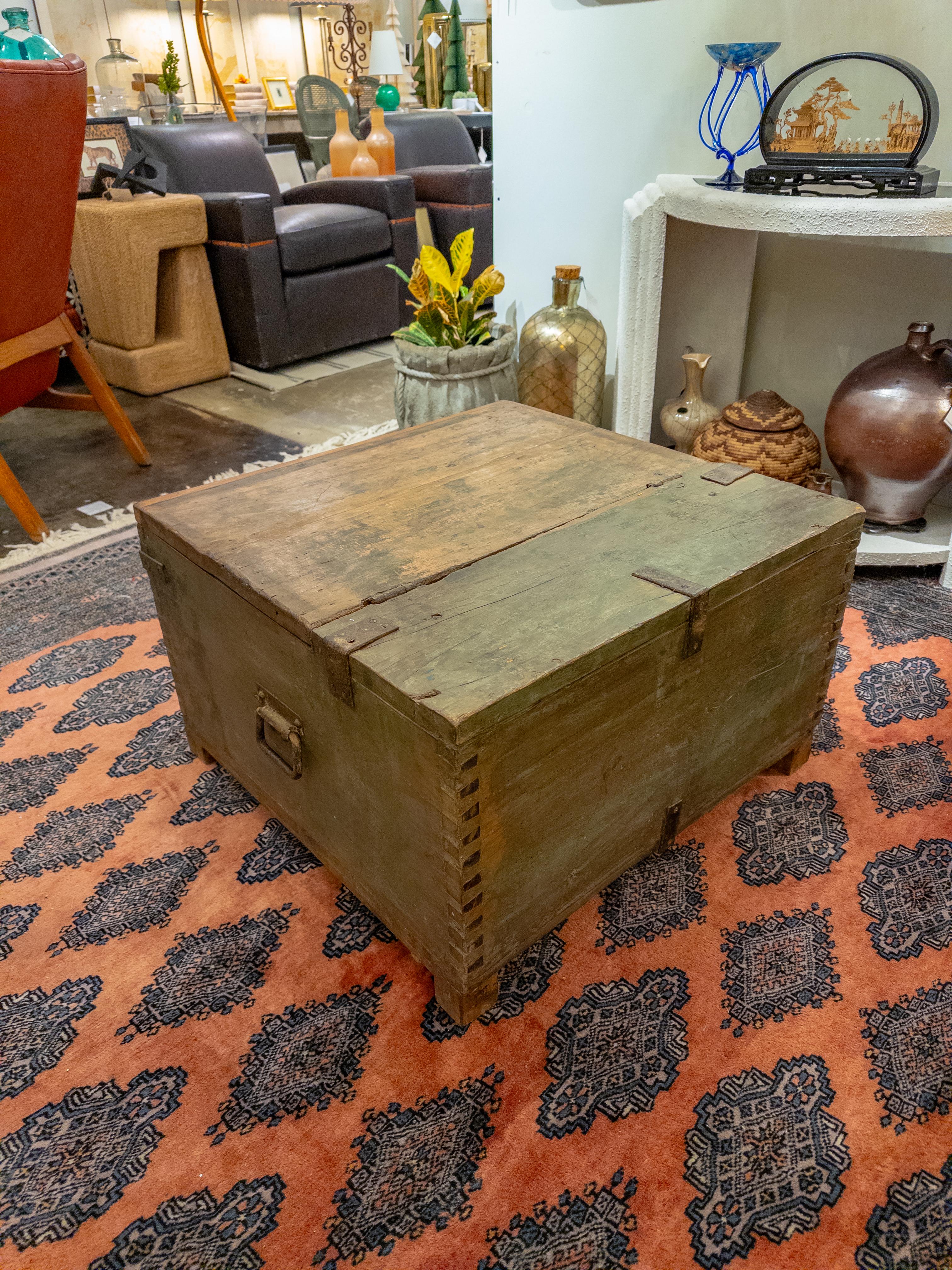 Antique Wooden Storage Trunk For Sale 3