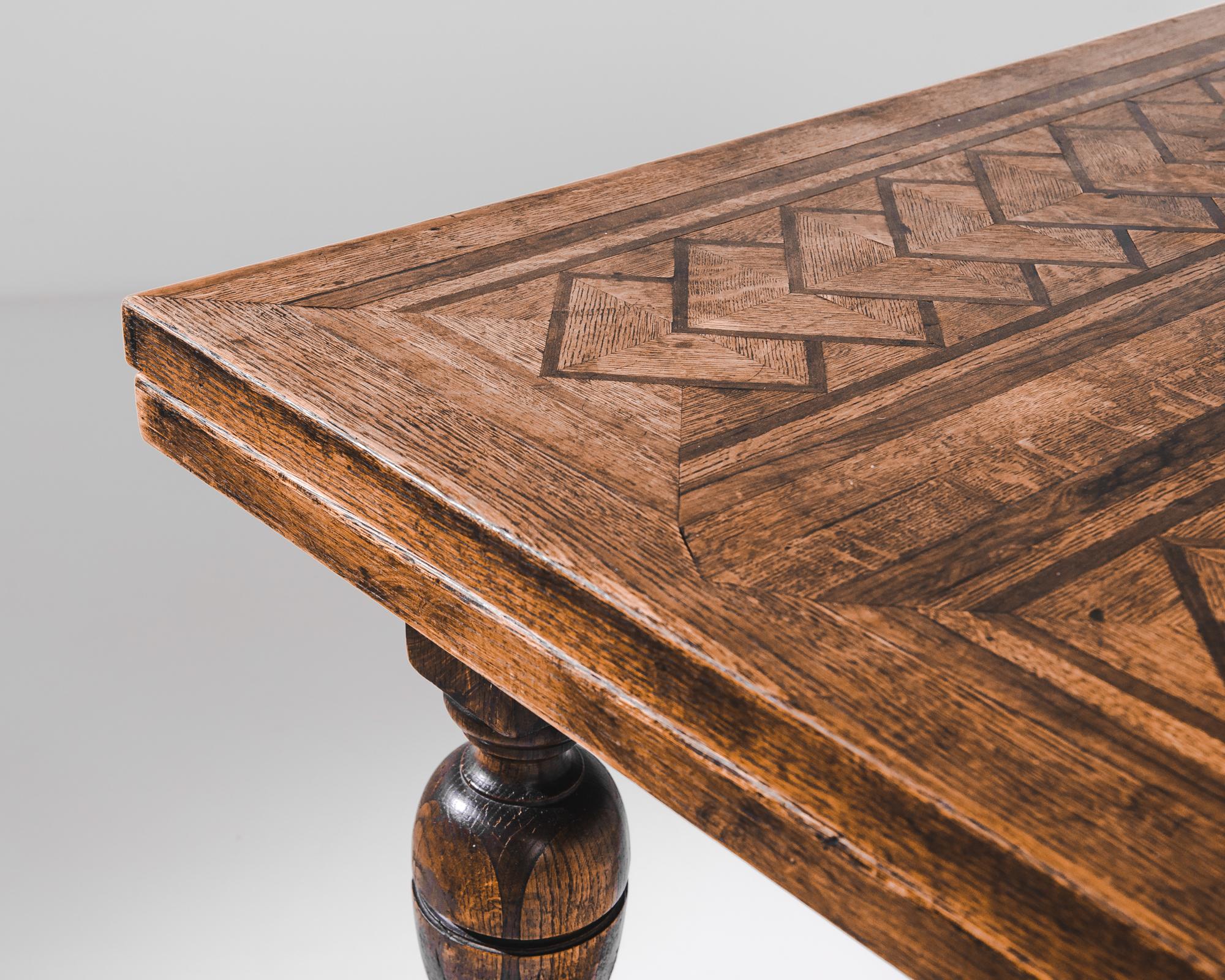 19th Century Antique Wooden Table With Folding Tabletop