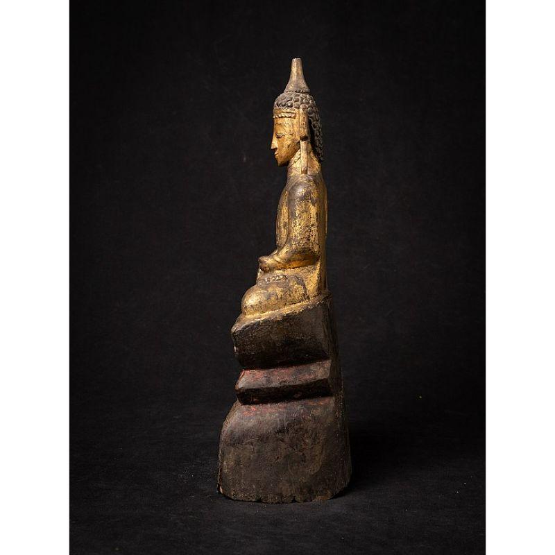 Burmese Antique Wooden Tai Lue Buddha from Burma For Sale
