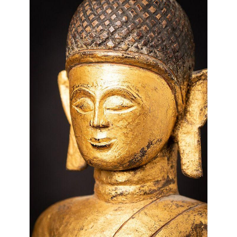 Antique Wooden Tai Lue Buddha from Laos For Sale 10