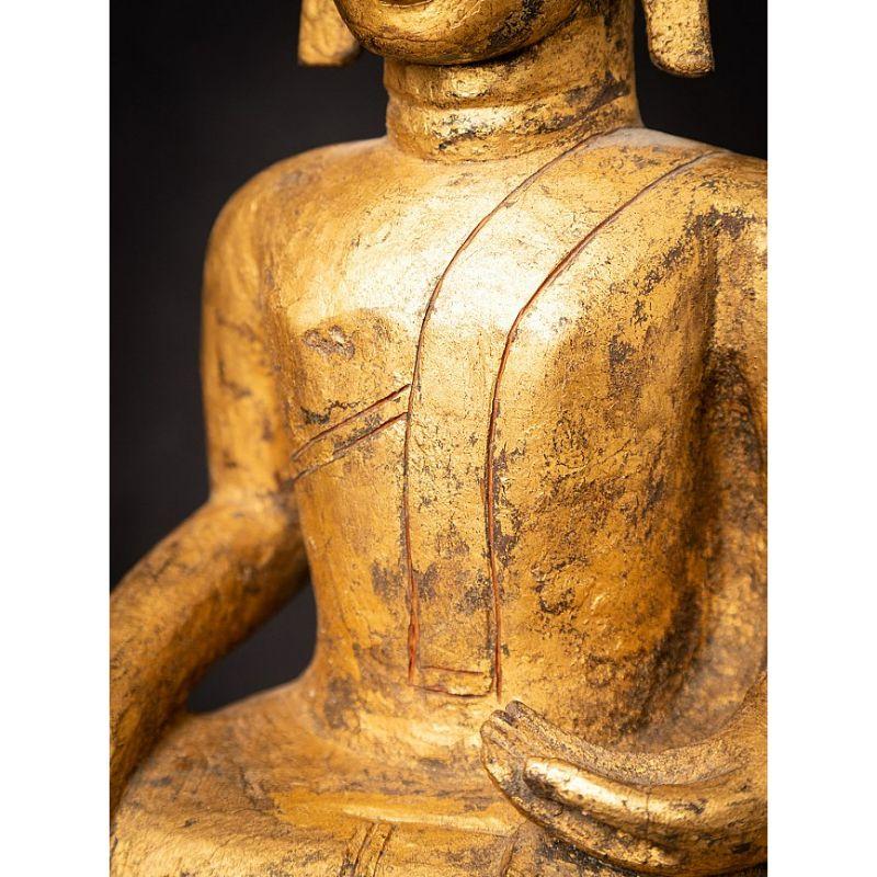 Antique Wooden Tai Lue Buddha from Laos For Sale 11