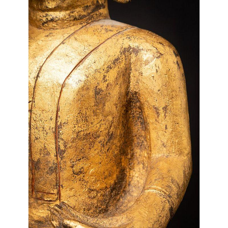 Antique Wooden Tai Lue Buddha from Laos For Sale 12