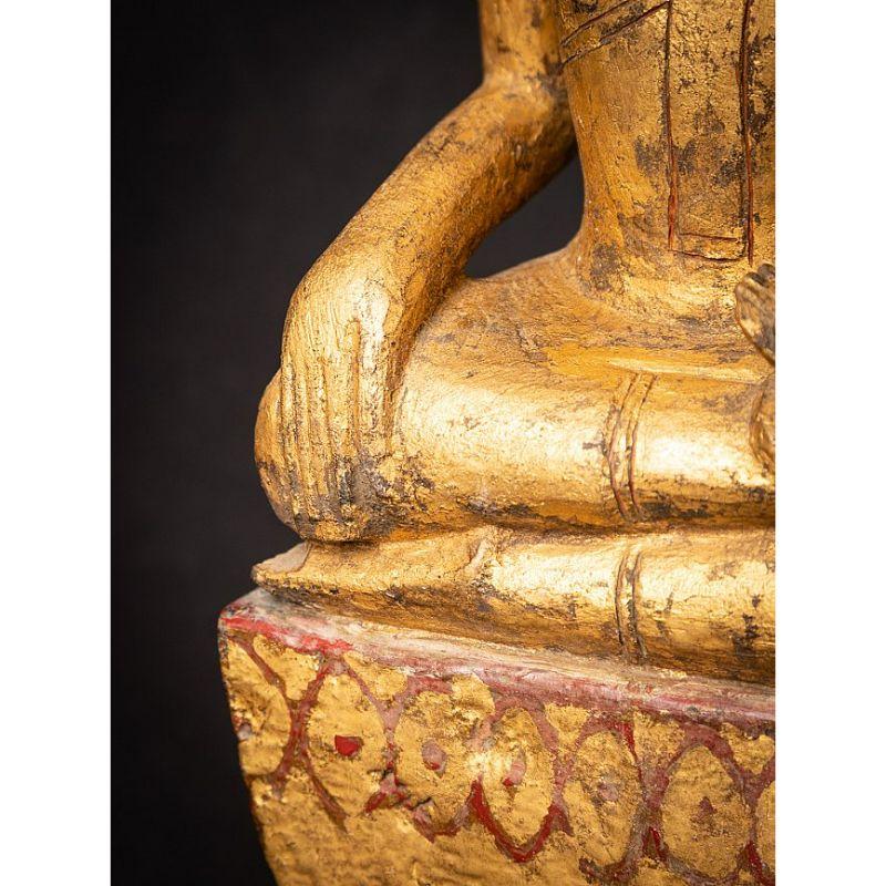 Antique Wooden Tai Lue Buddha from Laos For Sale 14