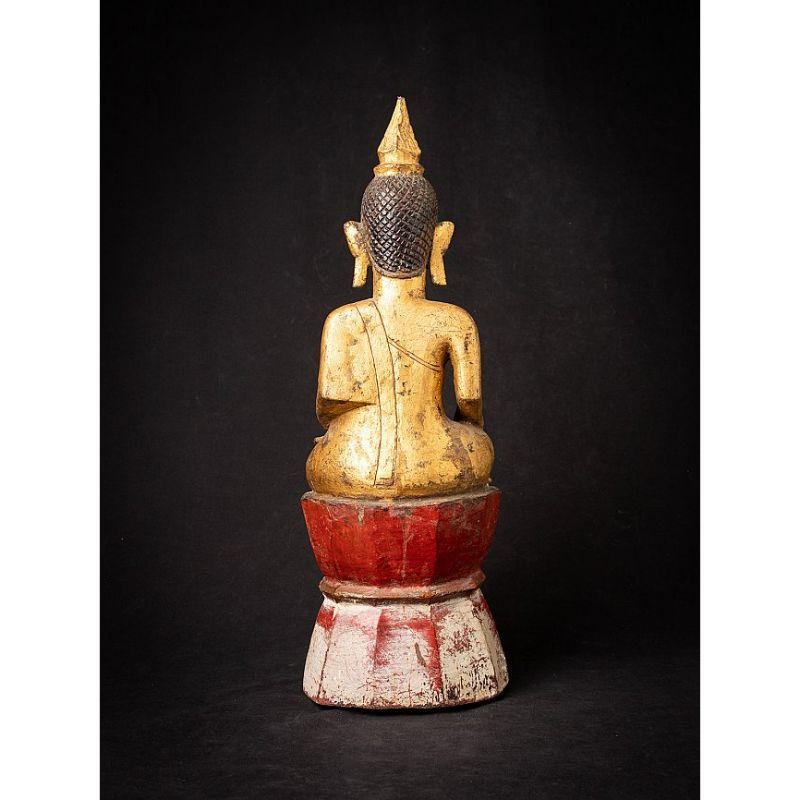 Antique Wooden Tai Lue Buddha from Laos In Good Condition For Sale In DEVENTER, NL