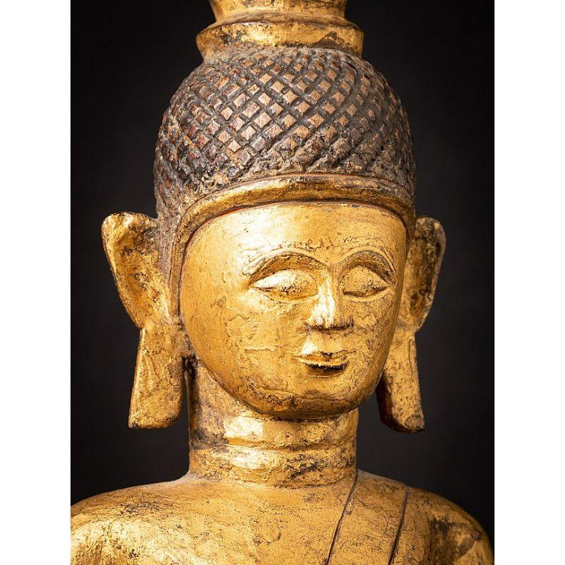Antique Wooden Tai Lue Buddha from Laos For Sale 3