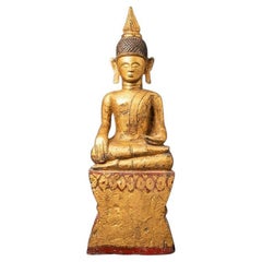 Bouddha ancien en bois Tai Lue du Laos