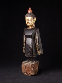 Antique Wooden Tai Lue Buddha Statue from Laos
