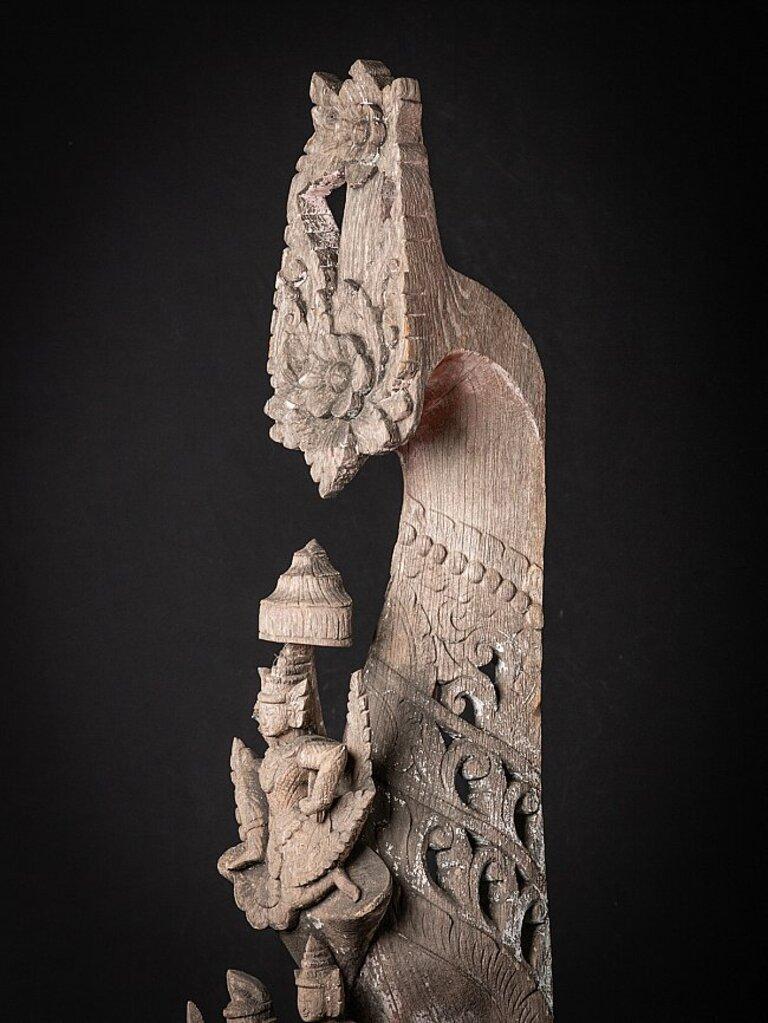 Antike Tempelplatte aus Holz aus Birma im Zustand „Gut“ im Angebot in DEVENTER, NL