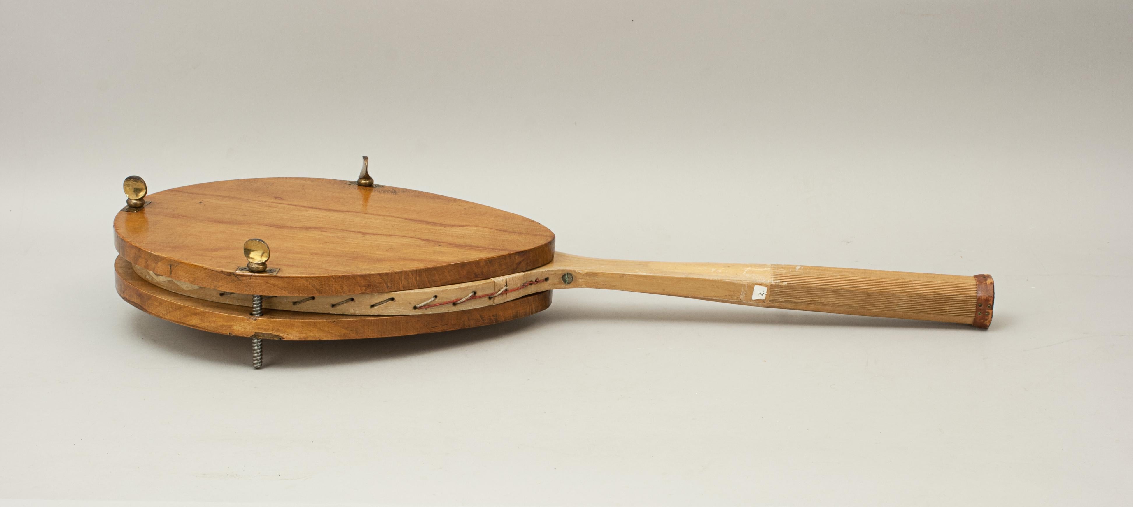 vintage wooden tennis racket