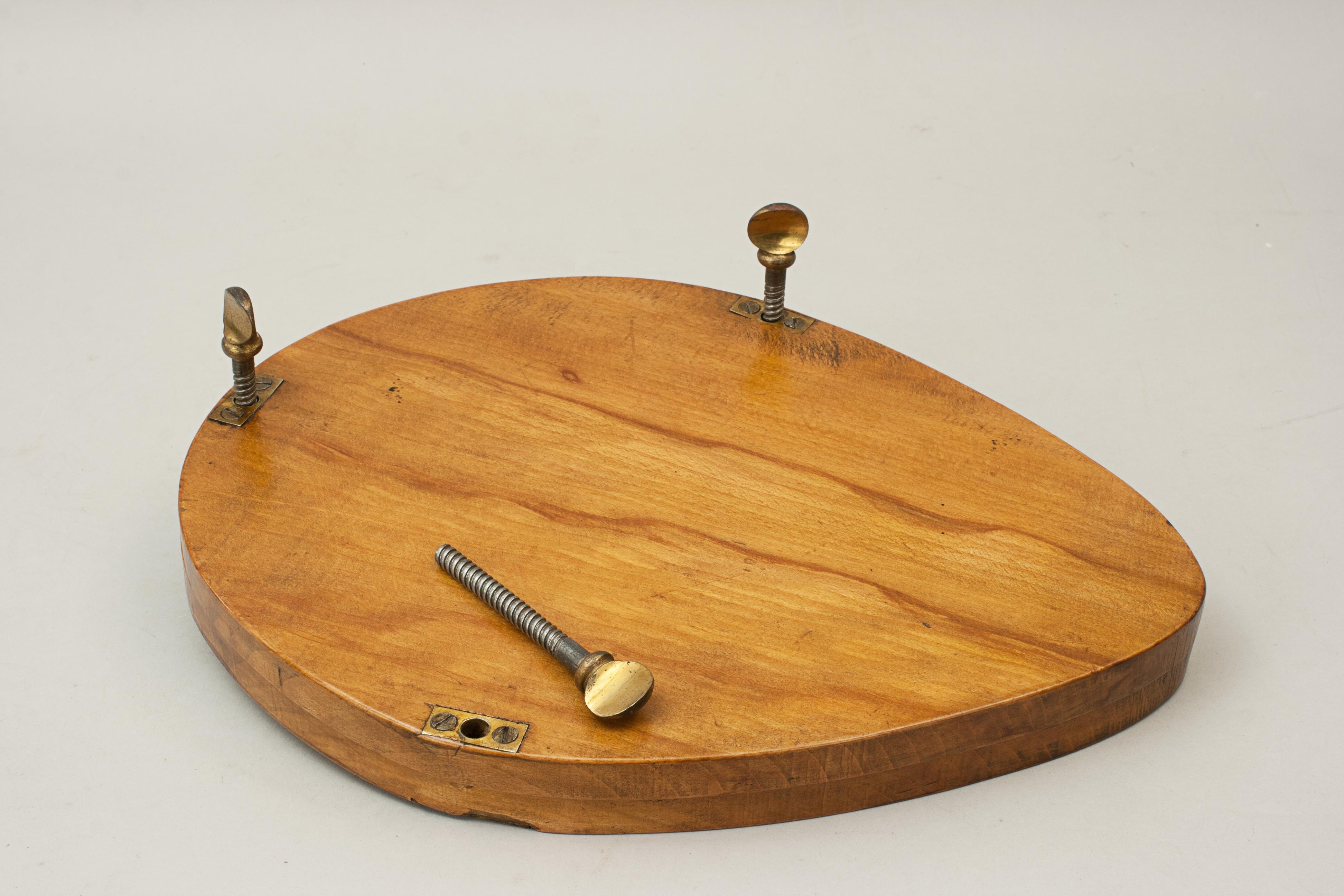 Late 19th Century Antique Wooden Tennis Racket Press in Satin Beech