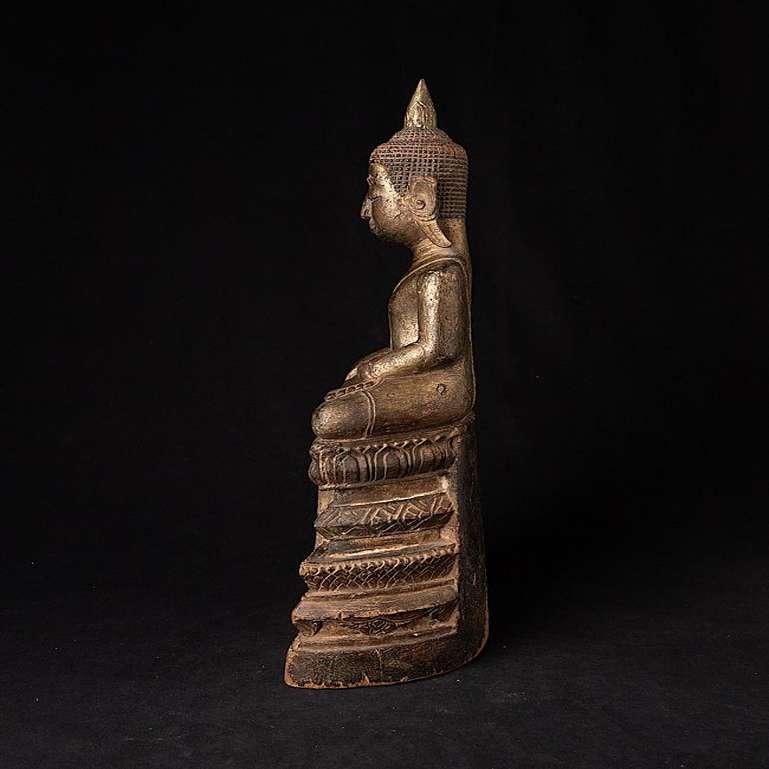 Antique Wooden Thai Ayutthaya Buddha Statue from Thailand In Good Condition In DEVENTER, NL