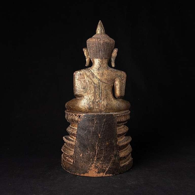 18th Century and Earlier Antique Wooden Thai Ayutthaya Buddha Statue from Thailand