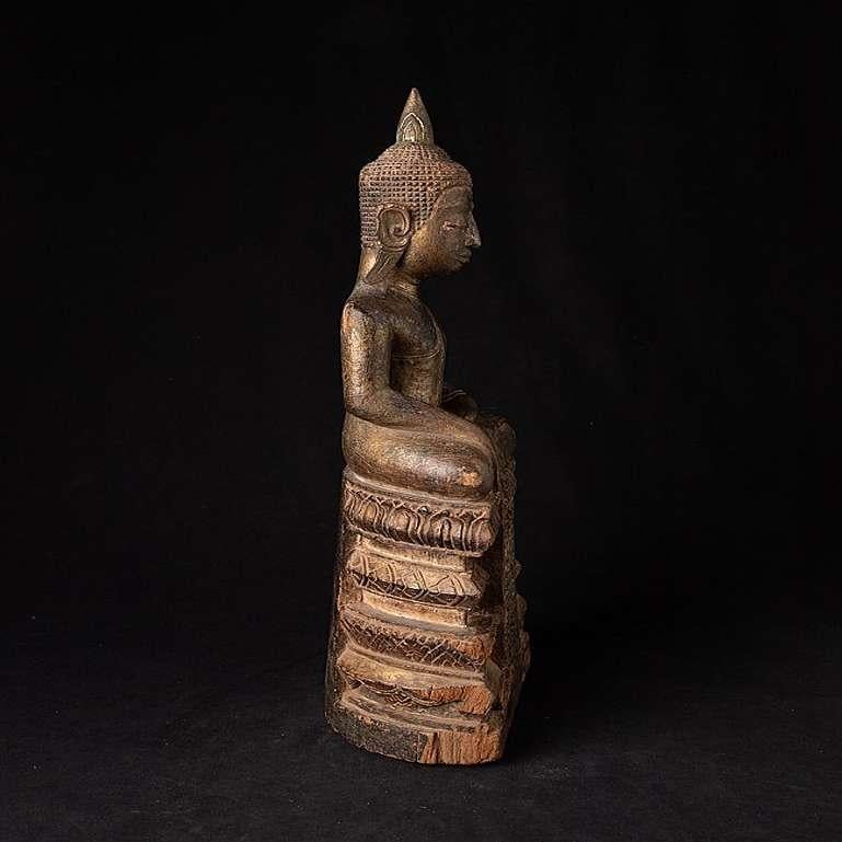 Antique Wooden Thai Ayutthaya Buddha Statue from Thailand 1