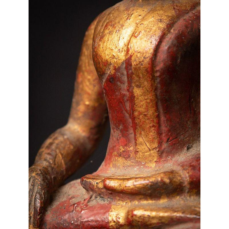 Antique wooden Thai Buddha statue from Thailand 11