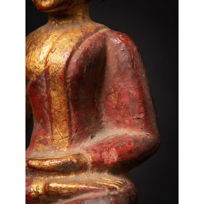 Antique wooden Thai Buddha statue from Thailand 12