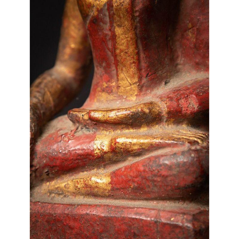 Antique wooden Thai Buddha statue from Thailand 13