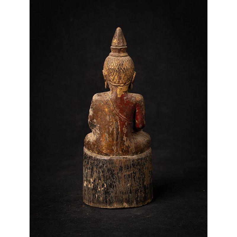 18th Century and Earlier Antique Wooden Thai Buddha Statue from Thailand