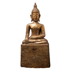 Antique wooden Thai Buddha statue from Thailand