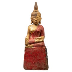 Antique wooden Thai Buddha statue from Thailand