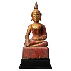 Antique wooden Thai Buddha statue from Thailand