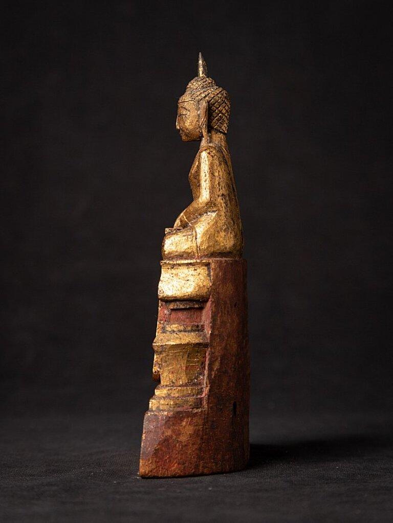 Antique Wooden Thai Buddha Statue from Thailand In Good Condition In DEVENTER, NL
