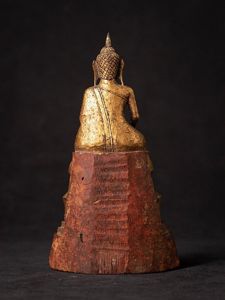 19th Century Antique Wooden Thai Buddha Statue from Thailand