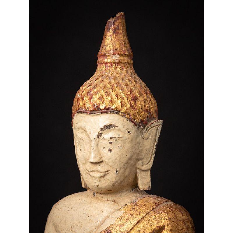 Antique Wooden Thai Lanna Buddha from Thailand For Sale 8