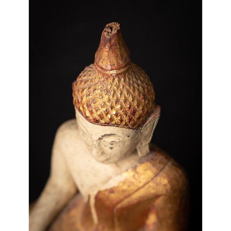 Antique Wooden Thai Lanna Buddha from Thailand For Sale 10
