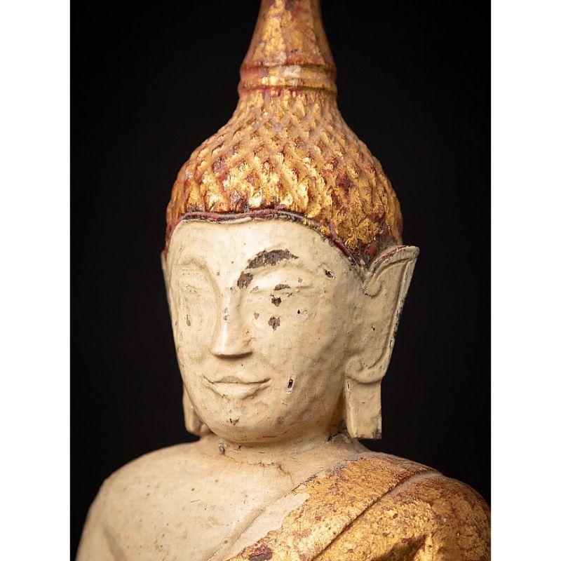 Antique Wooden Thai Lanna Buddha from Thailand For Sale 11